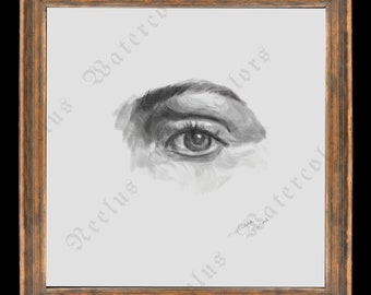 Eye sketch - monochrome| Instant download | printable wall art