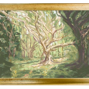 Dappled light in forest - Color study |  | 12" * 9" | Wall art  instant download | Art printable | Personal use