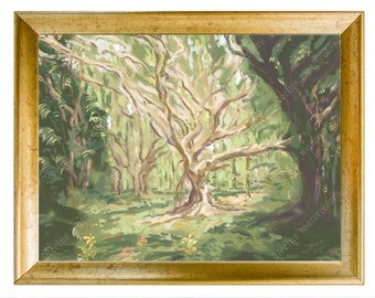 Dappled light in forest - Color study |  | 12" * 9" | Wall art  instant download | Art printable | Personal use