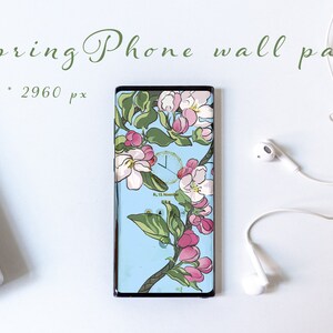 Fond d’écran du téléphone de printemps | Apple blossoms téléphone arrière-plan | Téléchargement instantané