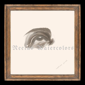 Oogschets - monochroom| Direct downloaden | bedrukbare kunst aan de muur