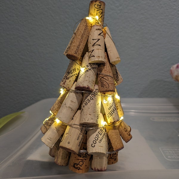 Lighted Wine Cork Christmas Tree