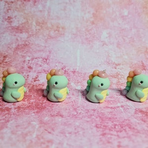 Rainbow dinosaur polymer clay charm/ figurine