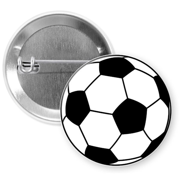 Soccer Ball Pinback Pin Button 1.25 inch or Refrigerator Magnet