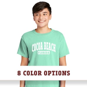 Comfort Colors Cocoa Beach Florida Unisex YOUTH Short Sleeve T-Shirt, Custom T-shirt, Comfort Colors T-shirt