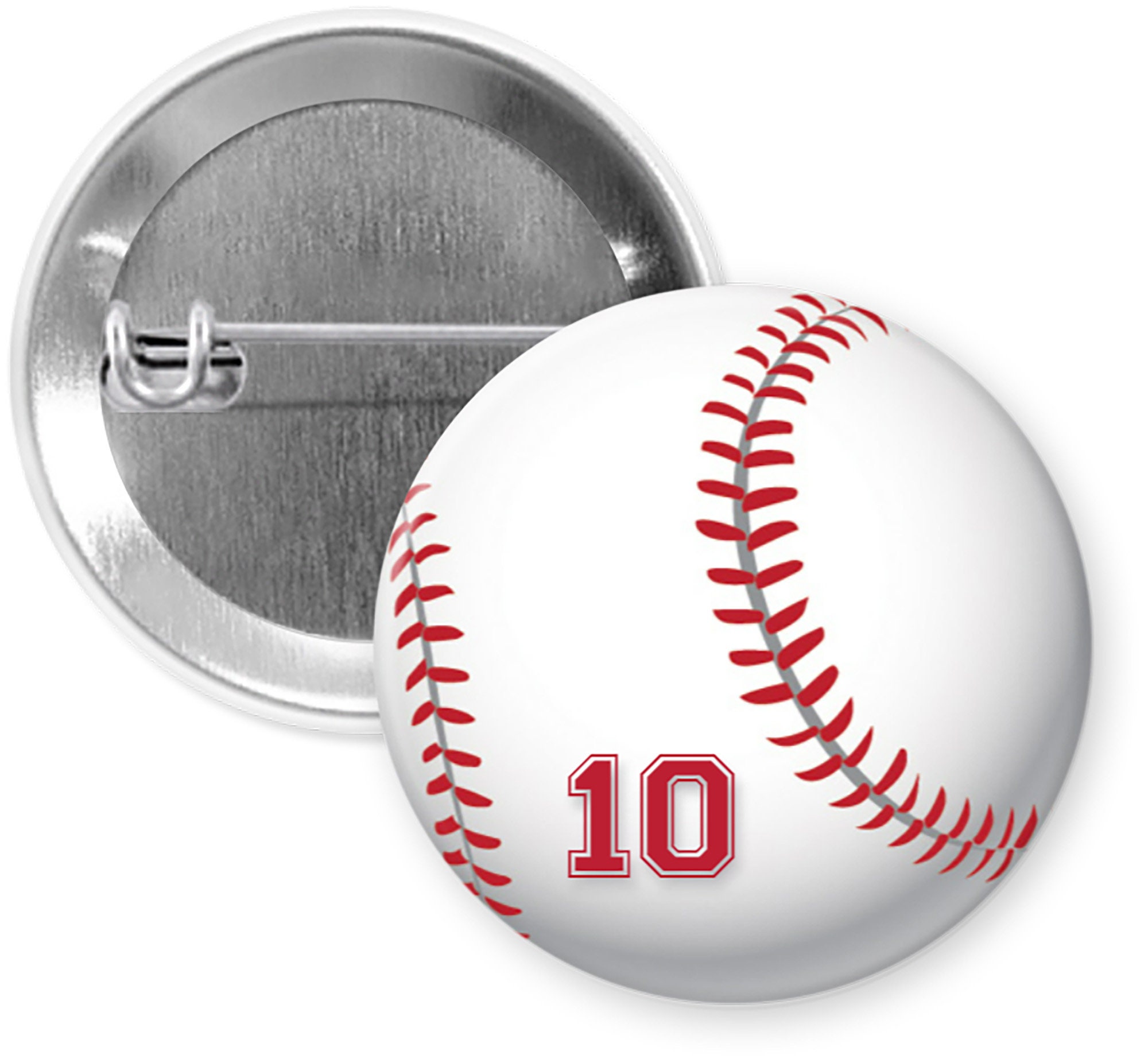 Personalized Custom Baseball Pin Back Button Pin With Jersey Number - Etsy