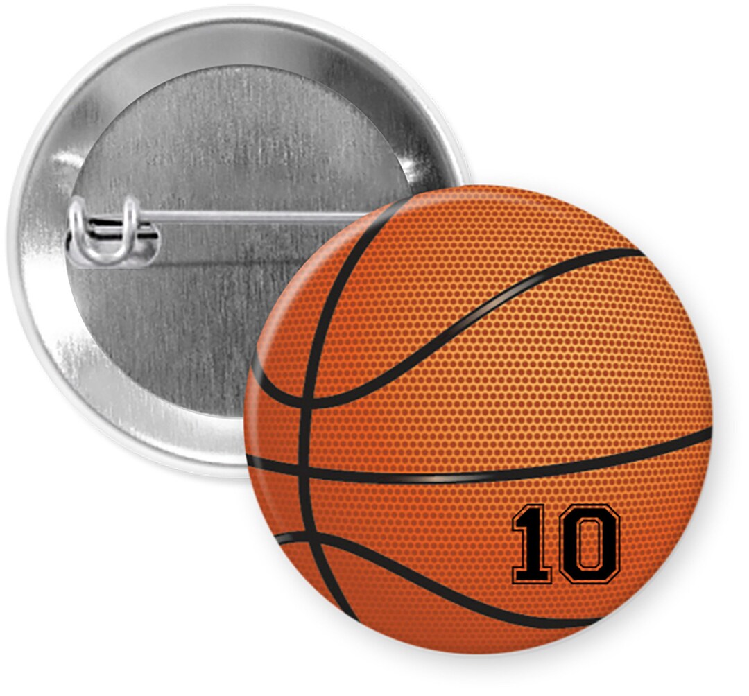 Personalized Custom Basketball Pin Back Button Pin With Jersey Etsy