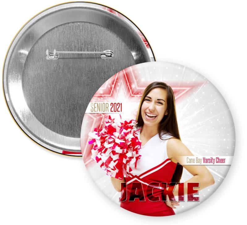 Custom Cheer Photo Button or Refrigerator Magnet | Personalized Cheer ...