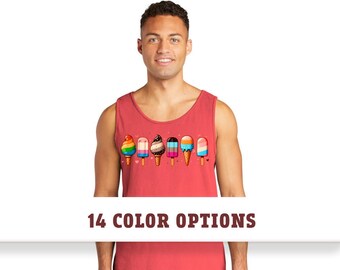 Comfort Colors Gay Ice Cream Tank Top Shirt | LGBTQ Shirt | Pride Shirt | Lesbian Pride Shirt | Queer Gift | Pride Month T-Shirt