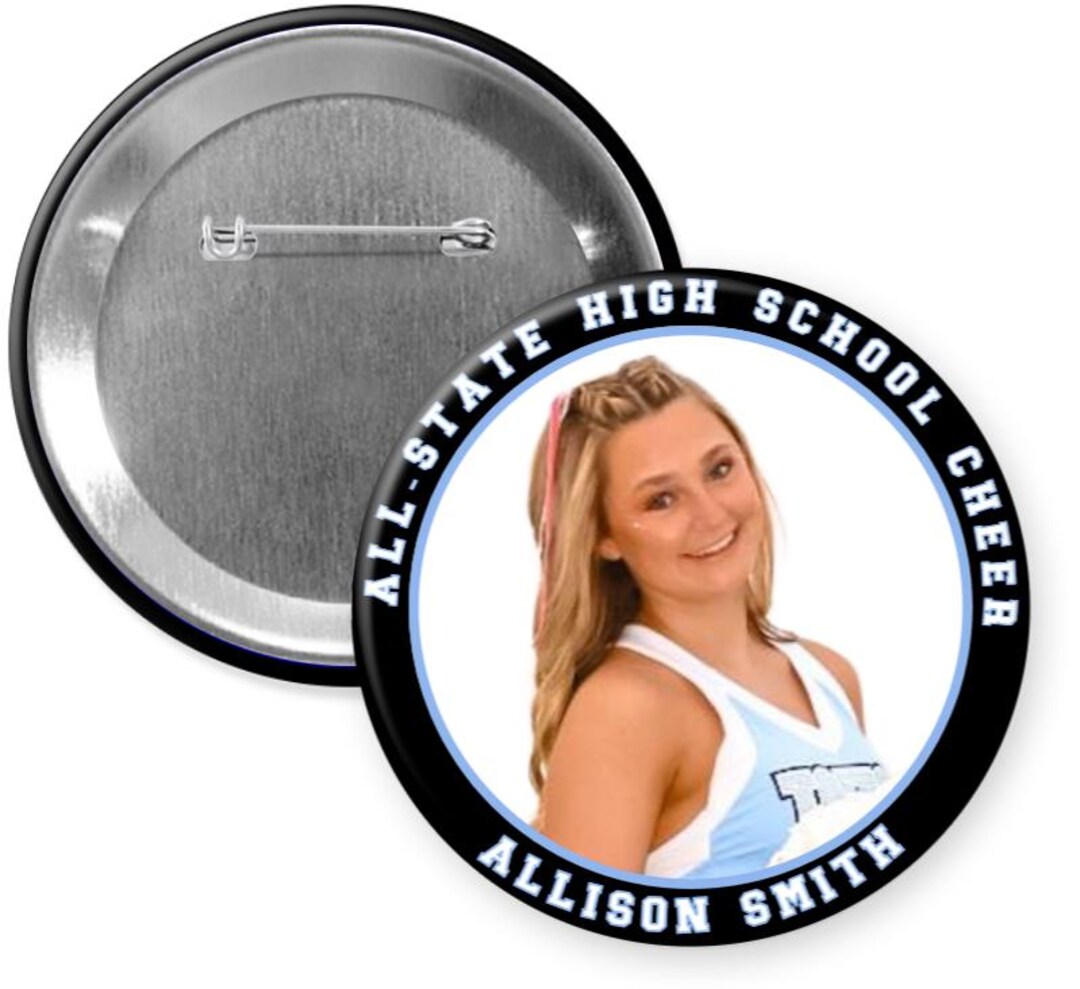 Custom Cheerleader 3 Inch Pin Button | Cheerleading Team 3 Inch Pin ...
