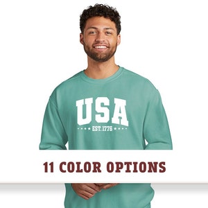 Comfort Colors USA Established 1776 Sweatshirt, Comfort Colors USA Sweatshirt, Patriotic Sweatshirt, USA Sweatshirt, 4th of July Sweatshirt