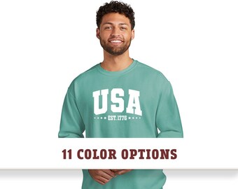 Comfort Colors USA Established 1776 Sweatshirt, Comfort Colors USA Sweatshirt, Patriotic Sweatshirt, USA Sweatshirt, 4th of July Sweatshirt