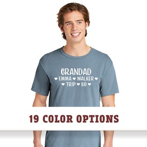 Comfort Colors Custom Short Sleeve Custom T Shirt with Your Family Names Personalized Custom T Shirts, Grandad T shirt, Grandma T Shirt