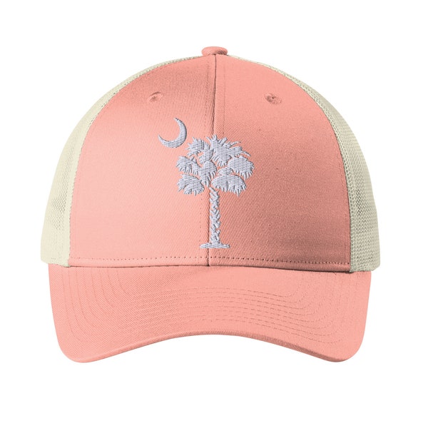 South Carolina Palmetto Tree Embroidered Trucker Cap Baseball Cap