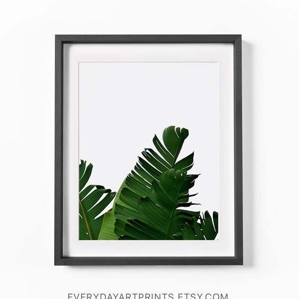 Banana Leaves Print, Tropical Leaves Print, Leaf Wall Art, Leaf Poster, Tropical Decor, Tropical Print, Printable Art, Instant Download