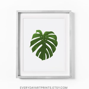 Monstera Leaf Print, Monstera Wall Art, Monstera Print, Tropical Leaf Print, Monstera Leaf Art, Monstera Printable, Tropical Leaf Print