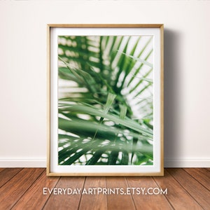 Plant Print, Green Leaf Print, Leaf Wall Art, Digital Download, Plant Art, Plant Photo, Palm Leaves Print, Leaf Printable, Green Wall Art