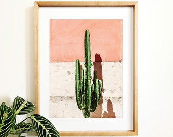 Impresión de cactus, arte de la pared del cactus, impresión del desierto, decoración boho, sudoeste, cartel de cactus alto, descarga digital imprimible, impresión de arte de cactus