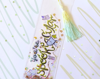 Shaker Bookmark, You're Spooktacular, Mint Tassel (2.5" x 7.5")