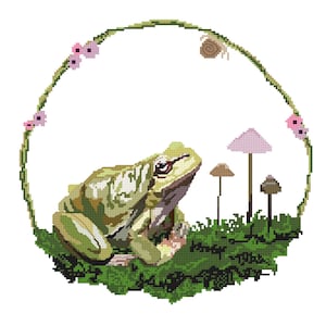 Frog cross stitch pattern