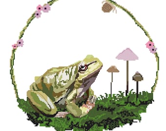 Frog cross stitch pattern
