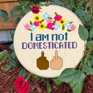 I am not domesticated cross stitch digital pattern