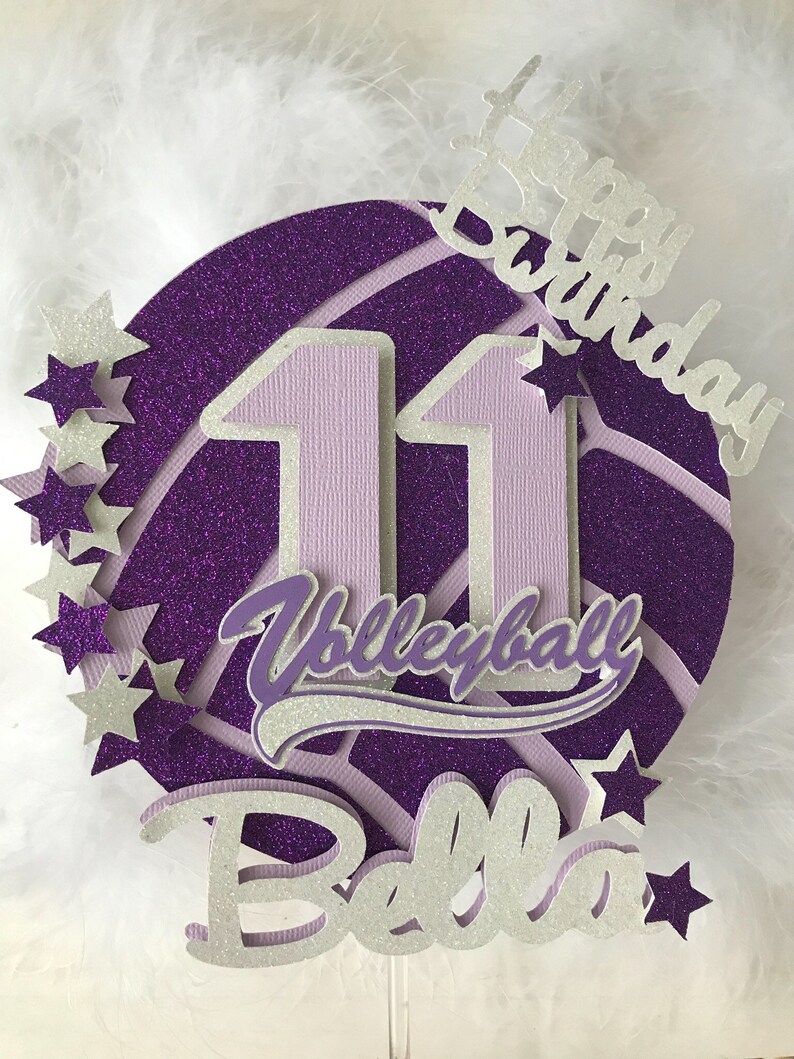 Volleyball Cake Topper Birthday Party Cake Topper Etsy
