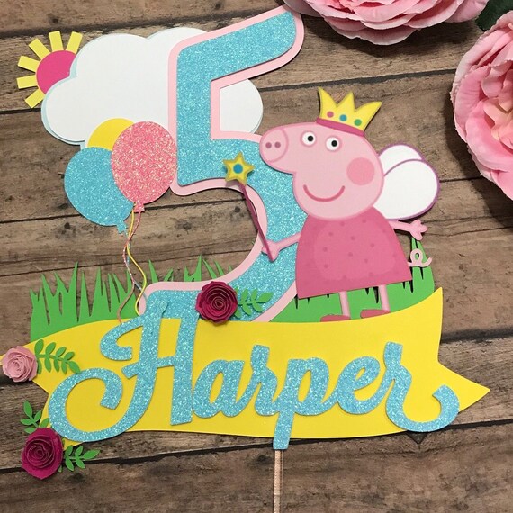 Peppa Pig Cake Topper Peppa Pig Paper Cake Topper Peppa Pig Etsy