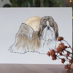 Shih Tzu art Shih Tzu picture Shih Tzu gift for Shih Tzu mom Shih Tzu watercolor Shih Tzu long hair Shih Tzu gift Shih Tzu decoration