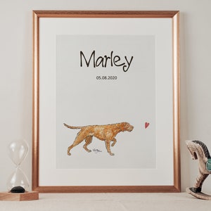 Vizsla Wire Haired Vizsla Picture Personalized Vizsla Gift Personalized Magyar Vizsla Print Personalized Wire Haired Vizsla Art Print