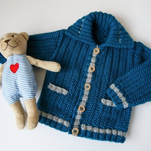 Baby Boy's hand knitted jacket in original design