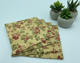 Floral mug rug - set of 4