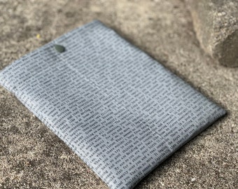 Book sleeve, text themed bookish sleeve