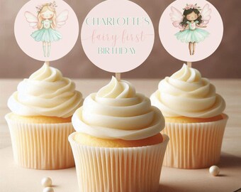Ensemble de décorations de gâteau personnalisées fées : décorations d' anniversaire dans les bois - France