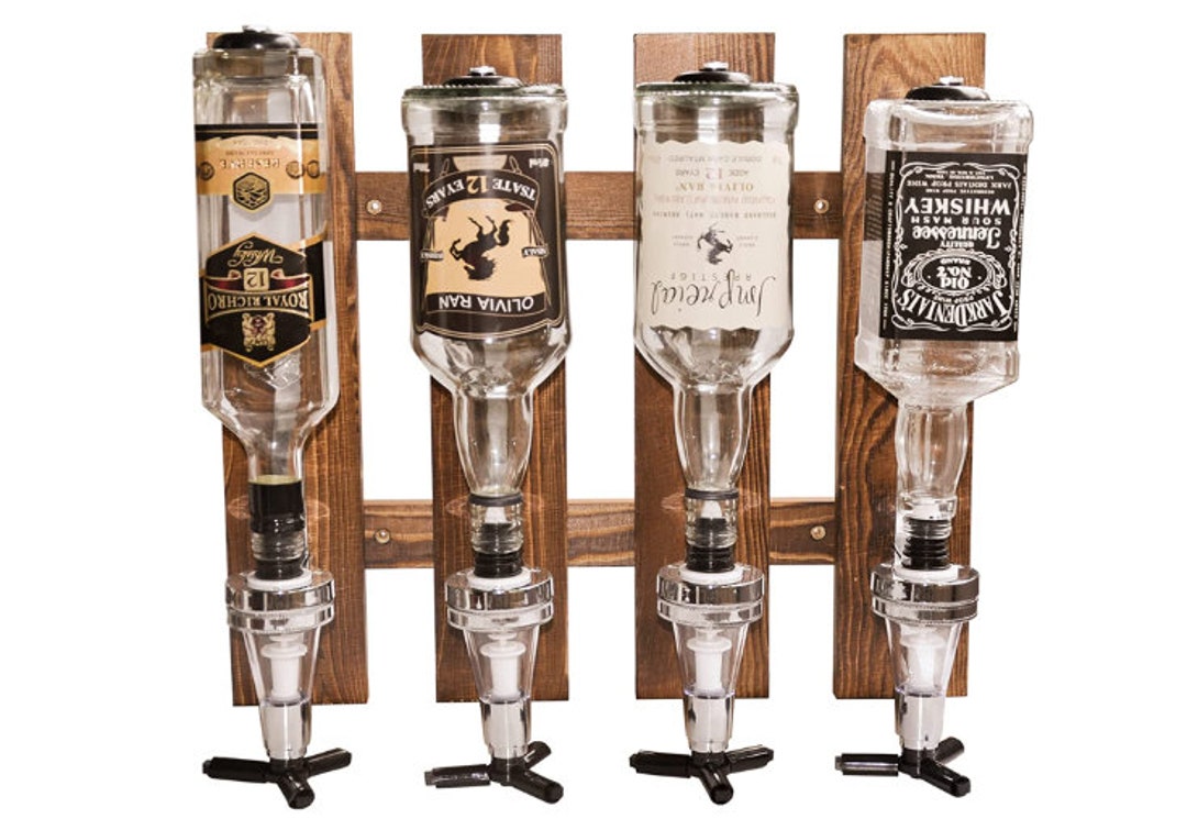 4 Bottles Wall Mounted Liquor Dispenser Wine Dispenser Bottle Etsy