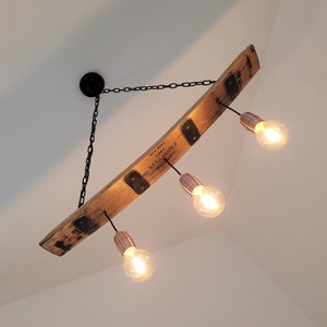 RARE 1997 LAGAVULIN Whisky Barrel Light ~ Pendant Light ~ Scotch Barrel Lighting ~ Hanging Light ~ Barrel Stave Light ~Whiskey ~ Rustic