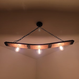 110cm! Long Whisky Barrel Light ~ Bourbon Light ~ Hanging Light ~ Rustic Chandelier Light Fixture ~ Pendant Light ~ Barrel Stave Light