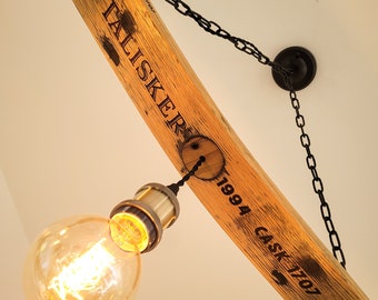 Lámpara colgante de barril de whisky auténtica - Lámpara de araña rústica Talisker para cocina, decoración de granja