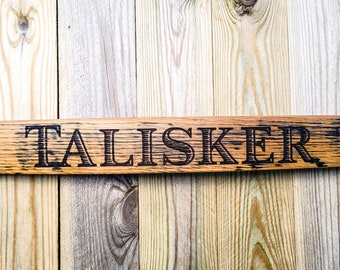 Véritable décoration murale tonneau de whisky Talisker - Art de bar de ferme rustique - Cadeau unique de scotch