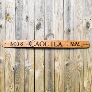 Wall Decor Whisky Barrel Stave, CAOL ILA 2018 Cask Number 312890, Rustic Modern Farm House, New Home Bar Owner Gift,  barrel plaque