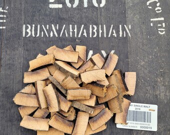 Barril de whisky escocés BUNNAHABHAIN en trozos de 300 g para ahumar, añejar en madera, alcohol para barbacoa, elaboración casera