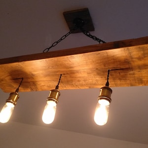 Handmade Rustic Wood Chandelier: Custom Ceiling Light Fixture