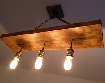 Handmade Custom Light ~ Rustic Wood Ceiling Lamp ~ Hanging Lights ~ Rustic Chandelier Light Fixture ~