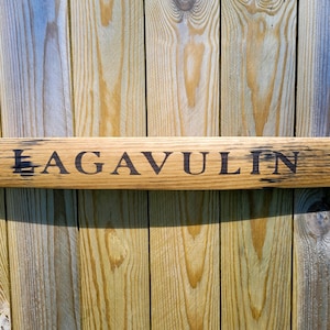 Lagavulin Whisky Barrel Stave Wall Decor – Handcrafted Rustic Bar Art & Unique Gift for Whisky Lovers
