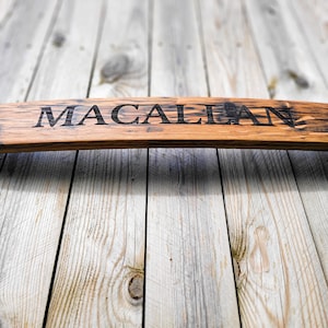 Whisky Barrel Stave Wall Decor Macallan 1996 Rustic Farmhouse Bar Plaque New Home Gift for Whiskey Lovers