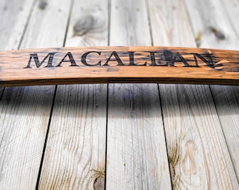 Placa de pared con duela de barril de whisky Macallan 1996, decoración rústica para bar