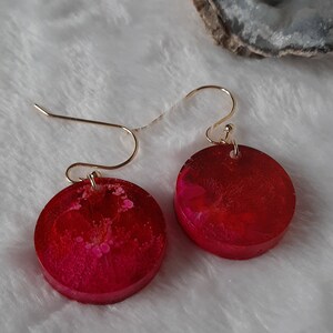 Round Statement Earrings, Resin Jewelery, Resin Earrings, Dangle Earrings