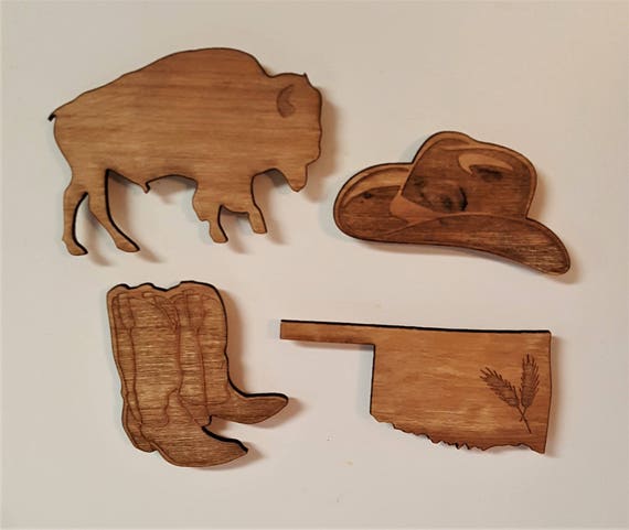 oklahoma magnet set fridge magnets wooden magnets magnet etsy