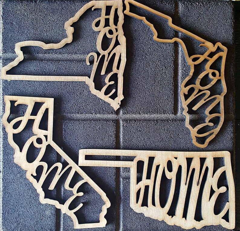 State Wall Art State Cutouts Home Decor Etsy