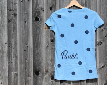 Damen T-Shirt "Punkt" (aus organischer Baumwolle) - hellblau